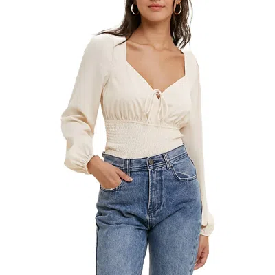 Wishlist Smocked Waist Top In White