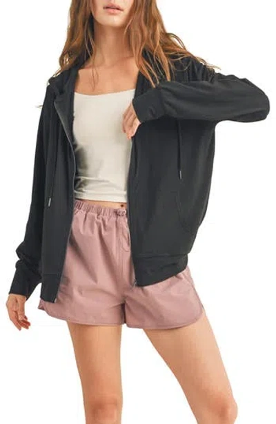 Wishlist Soft Athletic Zip Hoodie In Black