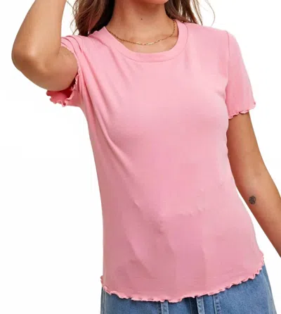 Wishlist Soft Ribbed Knit Top In Pink