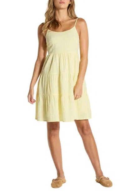 Wishlist Spaghetti Strap Cotton Minidress In Yellow