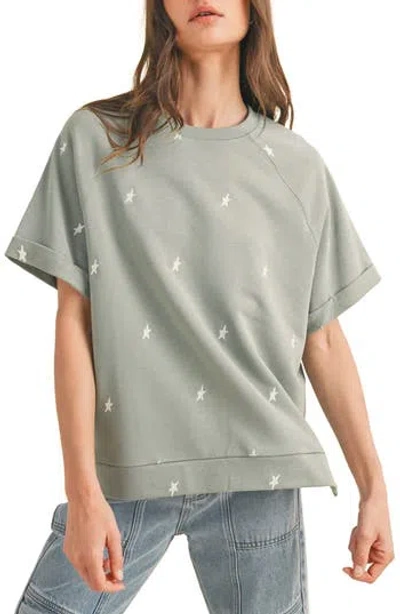 Wishlist Star Embroidered Boxy Knit T-shirt