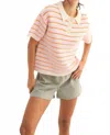 Wishlist Stiped Polo Sweater In Pink In Pink