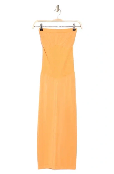 Wishlist Strapless Knit Maxidress In Yellow