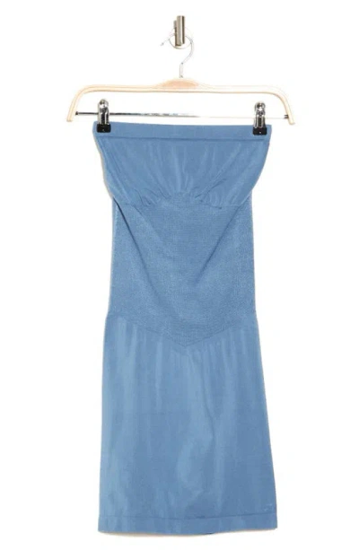 Wishlist Strapless Knit Minidress In Blue