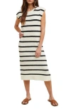 Wishlist Stripe Cap Sleeve Midi Sweater Dress In Multi