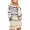 Wishlist Stripe Crewneck Sweater In Cloud Combo