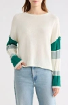 Wishlist Stripe Sleeve Sweater In Multi