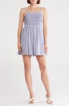 Wishlist Stripe Smocked Romper In Purple
