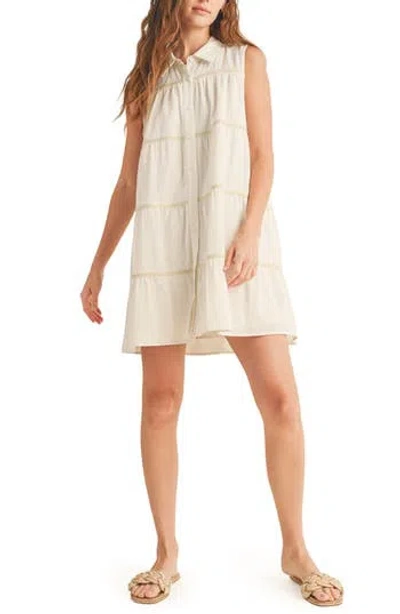 Wishlist Stripe Tiered Mini Shirtdress In Multi