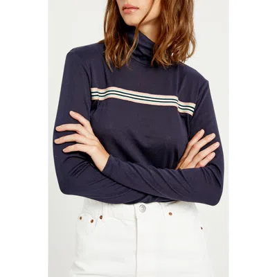 Wishlist Stripe Turtleneck Top In Blue