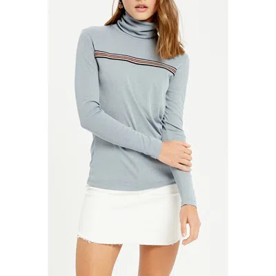 Wishlist Stripe Turtleneck Top In Gray