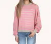 Shop Wishlist Striped Batwing Sleeve Sweater In Punch/oatmeal