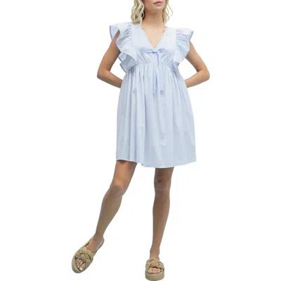 Wishlist Striped Bow Babydoll Dress In Black