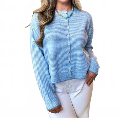 Wishlist Striped Button Up Cardigan In Blue