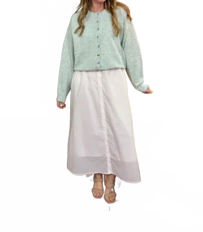 Wishlist Striped Button Up Cardigan In Mint In Green