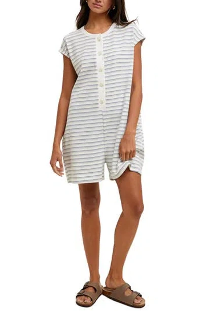 Wishlist Striped Knit Romper In White