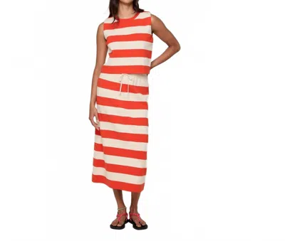 Wishlist Striped Knit Skirt In Guava/cream In Multi