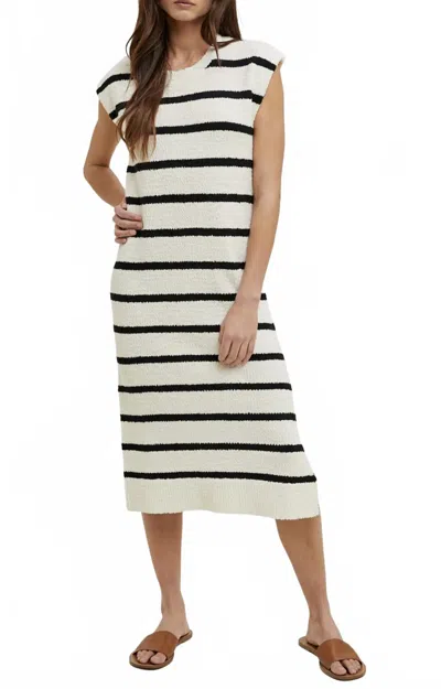 Wishlist Striped Sweater Dress In Black In White