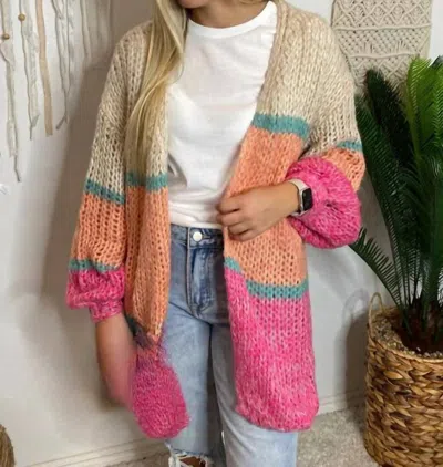 Wishlist Striped Sweater In Citrus & Magenta In Multi