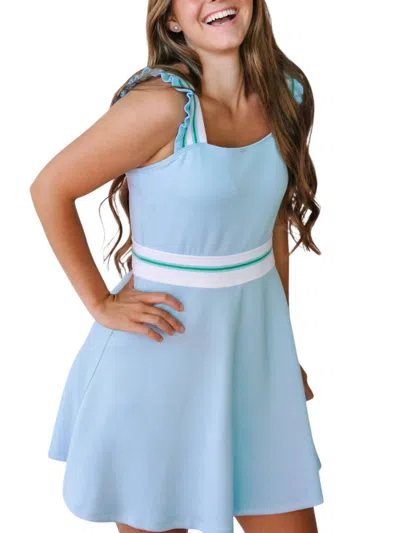Wishlist Striped Tennis Mini Dress In Light Blue