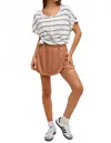 Wishlist Striped With Twist Cuff Detail Cotton Knit Top In Ivory In White