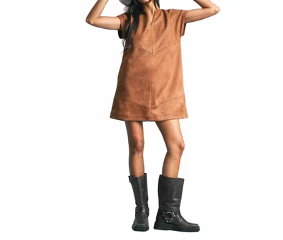 Wishlist Suede Mini Dress In Camel In Brown