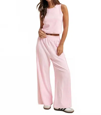 Wishlist Sunny Daze Tank Top And Wide Leg Pants Set In Ballet In Pink