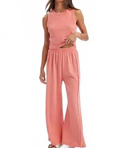 Wishlist Sunny Daze Tank Top And Wide Leg Pants Set In Papaya In Pink