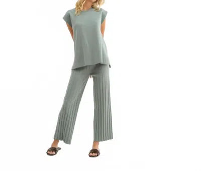 Wishlist Sweater Top And Pants Set In Green Mint