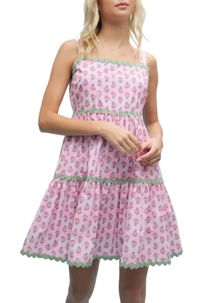 Wishlist Sweet Garden Tiered Mini Dress In Pink In Multi