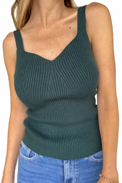 Wishlist Sweetheart Cut Sweater Tank Top In Green