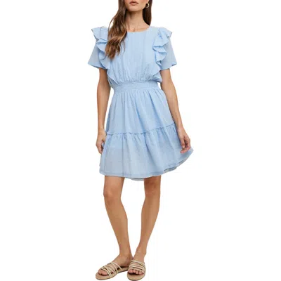 Wishlist Swiss Dot Minidress In Blue