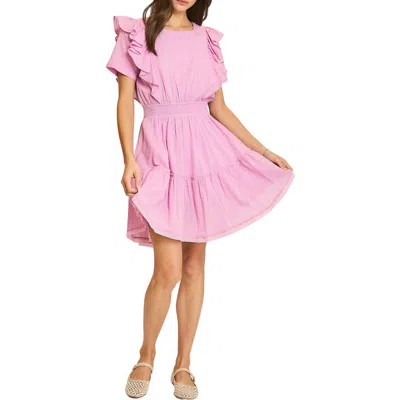 Wishlist Swiss Dot Minidress In Purple