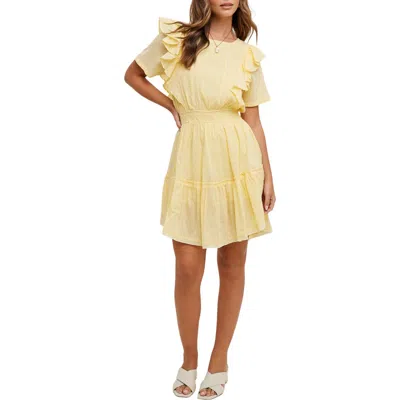 Wishlist Swiss Dot Minidress In Yellow