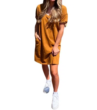 Wishlist T-shirt Dress In Dark Mustard In Orange