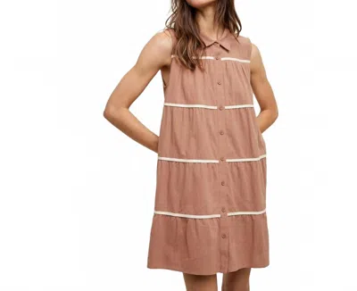 Wishlist Tawny Dress In Mocha/cream In Brown
