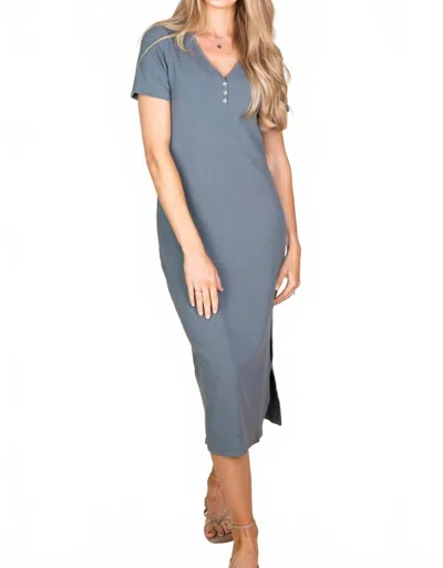 Wishlist Taylor T-shirt Midi Dress In Dusty Navy In Pattern