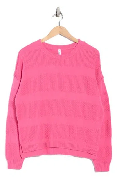 Wishlist Texture Stripe Pullover Sweater In Pink
