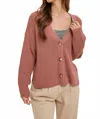Wishlist Textured Cardigan In Brown In Neutral