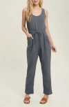 Wishlist Textured Jumpsuit In Navy