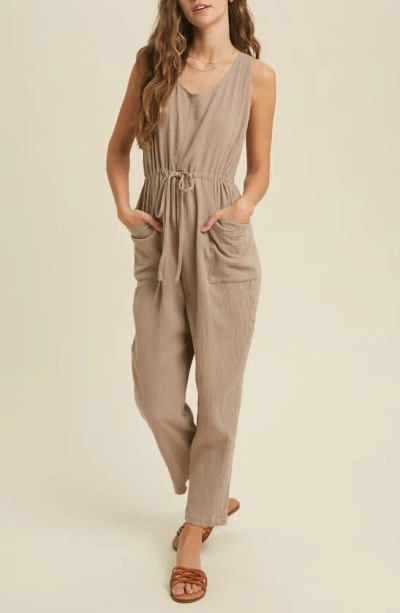 Wishlist Textured Jumpsuit In Brown