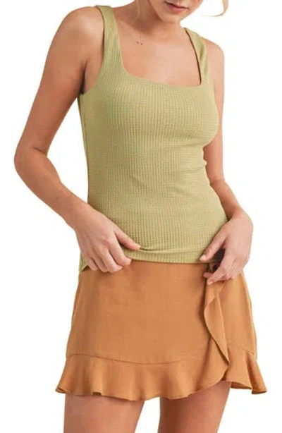 Wishlist Textured Knit Tank Top In Green