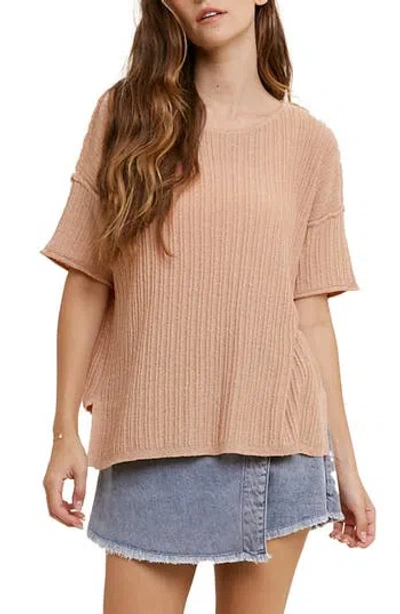 Wishlist Textured Knit Top In Pink