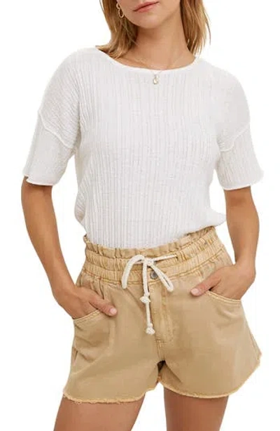 Wishlist Textured Knit Top In White