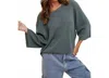 Wishlist Three-quarter Sleeve Drop Shoulder Sweater In Green In Green