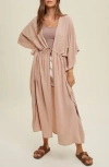 Wishlist Tie Oversize Duster In Purple