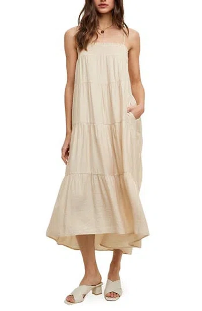Wishlist Tiered Midi Dress In Brown