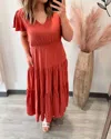 Wishlist Tiered Midi Dress In Sienna In Gold