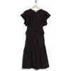 Wishlist Tiered Ruffle Midi Dress In Black