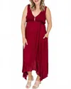 Wishlist Tina Tiered Midi Dress In Wine In Red